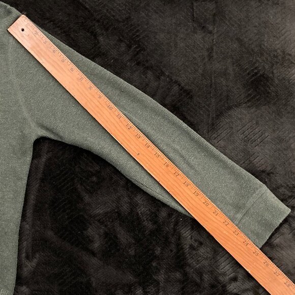 Banana Republic Waffle 1/4 Zip Pullover Sweater Green Mens Large - Picture 15 of 16